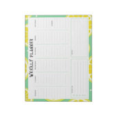 Ongedateerde weekplanner, gele en groene accenten notitieblok (Linkerzijde)