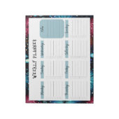 Ongedateerde weekplanner met vuurwerk rand notitieblok (Linkerzijde)