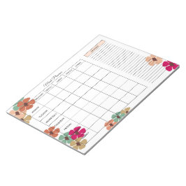 Ongedateerde Wekelijkse Maaltijdplanner met Boodsc Notitieblok