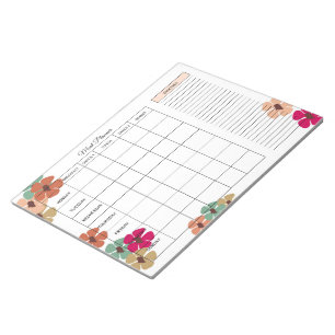 Ongedateerde Wekelijkse Maaltijdplanner met Boodsc Notitieblok