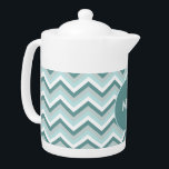 ongedefinieerd theepot<br><div class="desc">Stijlvol en trendy modern zigzag Chevron patroon. Hier weergegeven in Mint Green voor die totaal chique look</div>