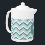ongedefinieerd theepot<br><div class="desc">Stijlvol en trendy modern zigzag Chevron patroon. Hier weergegeven in Mint Green voor die totaal chique look</div>
