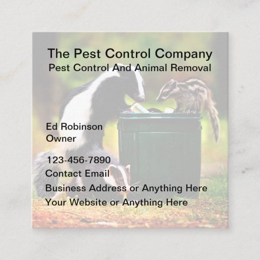 Ongediertebestrijding Dierenverwijdering Moderne V Vierkante Visitekaartje (Voorkant)