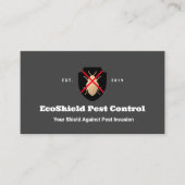 Ongediertebestrijding Exterminator Shield Logo Visitekaartje (Voorkant)