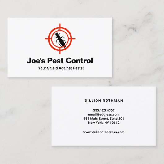 Ongediertebestrijding / insectenbegrenzer visitekaartje (Voorkant / Achterkant)