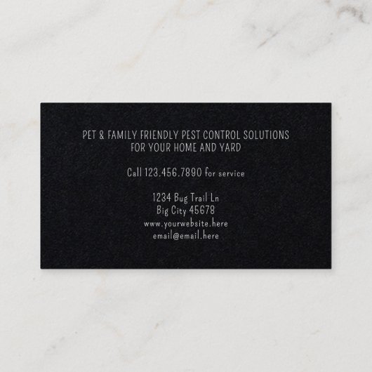 Ongediertebestrijding mieren insecten modern minim visitekaartje (Achterkant)