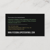 Ongediertebestrijdingspomp, ongediertebestrijding visitekaartje (Achterkant)