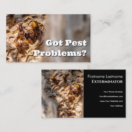 Ongedierteverdelger voor horzels wespen ongedierte visitekaartje (Voorkant / Achterkant)