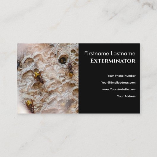 Ongedierteverdelger voor horzels wespen ongedierte visitekaartje (Achterkant)