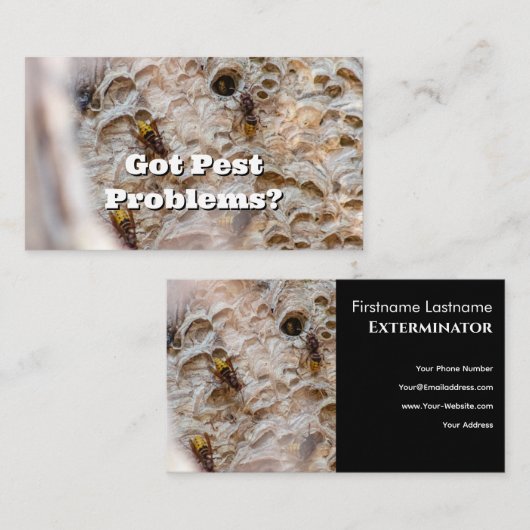 Ongedierteverdelger voor horzels wespen ongedierte visitekaartje (Voorkant / Achterkant)