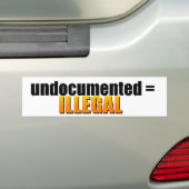 ongedocumenteerd = ILLEGAAL Bumpersticker (Op auto)