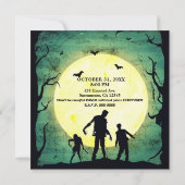 Ongedode zombies zombie Halloween-feest Kaart (Achterkant)