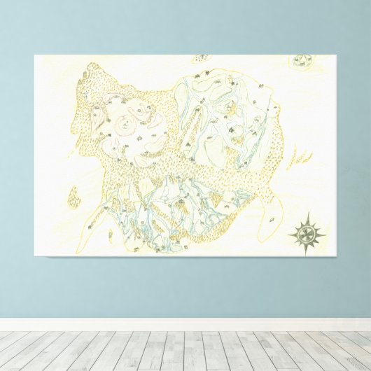 Ongeëtiketteerde kaart van Trino Canvas Afdruk (Insitu (Houten vloer))