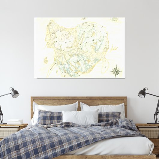 Ongeëtiketteerde kaart van Trino Canvas Afdruk (Insitu (Slaapkamer))