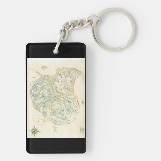 Ongeëtiketteerde kaart van Trino Sleutelhanger (achterkant)