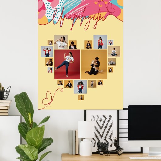 Ongefilterde gepersonaliseerde vrouwelijke fotocol poster (Thuiskantoor)