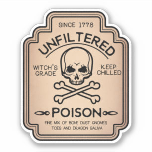 Ongefilterde giftepositie -  etiket sticker