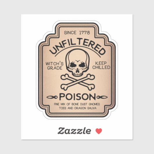 Ongefilterde giftepositie - etiket sticker (Vel)