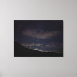 Ongefilterde nachtelijke hemel met sterren en wolk canvas afdruk