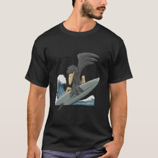 Ongeforceerde Surfende Zwarte Kraai Funky Golf op  T-shirt