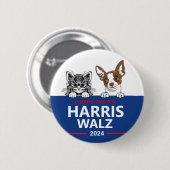 Ongegeten huisdieren voor Harris Walz Ronde Button 5,7 Cm (Voorkant /achterkant)