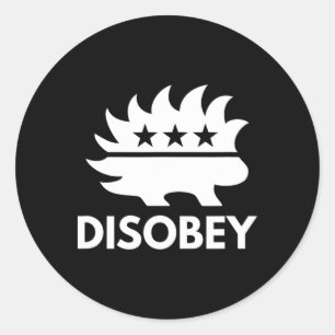 Ongehoorzaam Libertarische Porcupine Weerstaan Tir Ronde Sticker