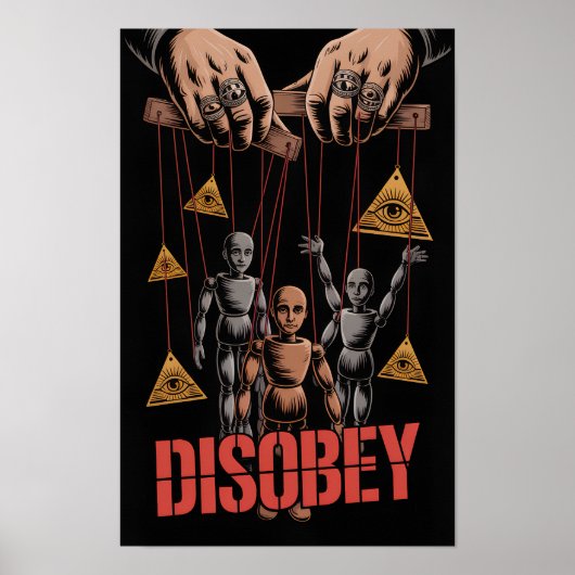 Ongehoorzaam Propaganda Nepnieuws Neocon WEF Poste Poster (Voorkant)
