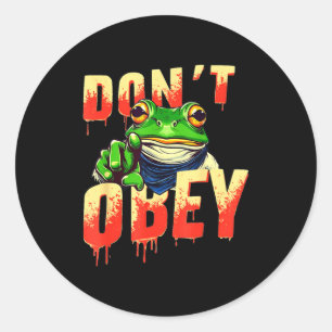 Ongehoorzaam Rtland Vintage Grappige Kikker Weerst Ronde Sticker