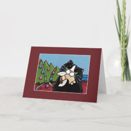 Ongehoorzame Engel | van de Kat & van Kerstmis Feestdagen Kaart