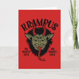 Ongehoorzame het Gezicht van Krampus Feestdagen Kaart
