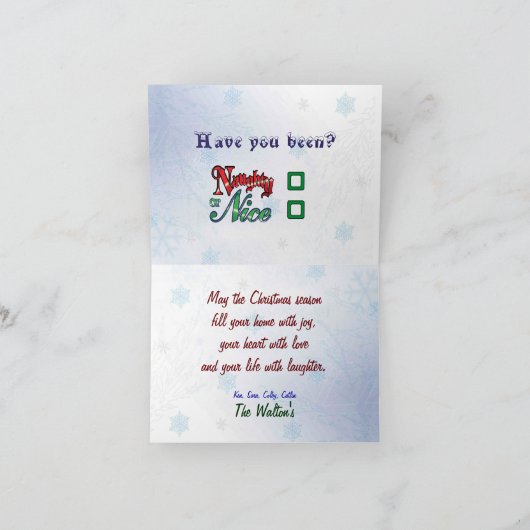 Ongehoorzame of Kerstmis van Nice Feestdagen Kaart (Binnen)