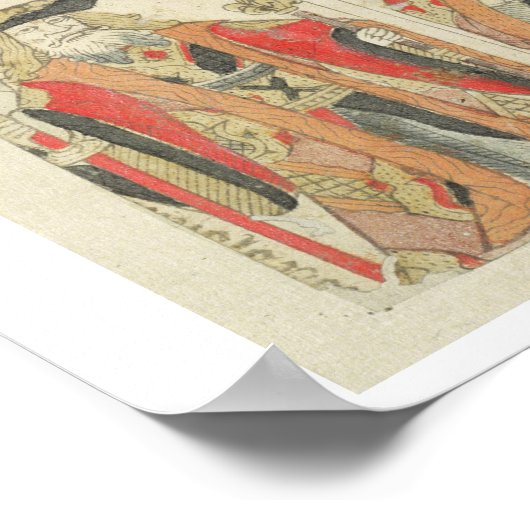 Ongekapte speelkaarten, laat 18e eeuw poster (Hoek)