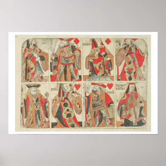 Ongekapte speelkaarten, laat 18e eeuw poster (Voorkant)