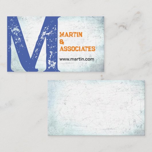 ongekend blauw en oranje gewaagd grijsstijl visitekaartje (Voorkant / Achterkant)