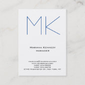 Ongekend eenvoudig wit monogram visitekaartje (Voorkant)