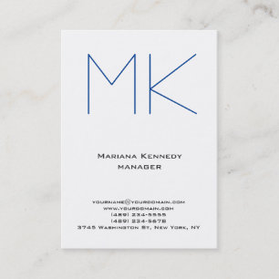 Ongekend eenvoudig wit monogram visitekaartje