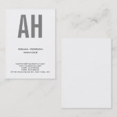 Ongekend eenvoudig wit monogram visitekaartje (Voorkant / Achterkant)