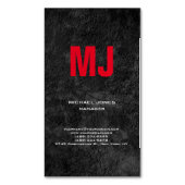 Ongekend grijs, groot rood monogram magnetisch visitekaartje (Voorkant Verticaal)