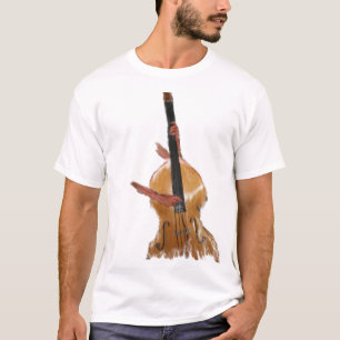 Ongekende akoestische bassins met handmuzikant t-shirt