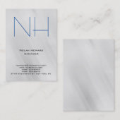 Ongekende gewone grijze monogram visitekaartje (Voorkant / Achterkant)