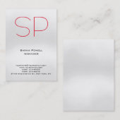 Ongekende gewone grijze monogram visitekaartje (Voorkant / Achterkant)