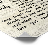 Ongekende Melody Wall Art Song Lyric Print (Hoek)