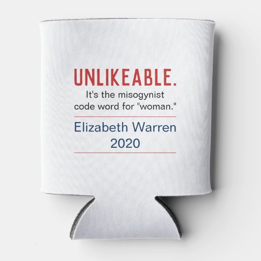 Ongekende vrouw Pro-Elizabeth Warren 2020 Blikjeskoeler (Voorkant)