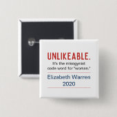 Ongekende vrouw Pro-Elizabeth Warren 2020 Vierkante Button 5,1 Cm (Voorkant /achterkant)