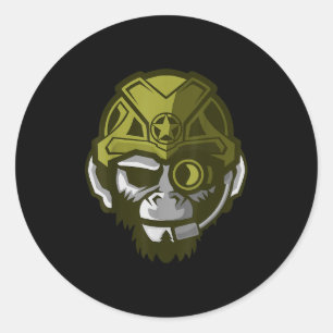 Ongeketende Gorilla Lichaam Bouwen Motivatie Sport Ronde Sticker