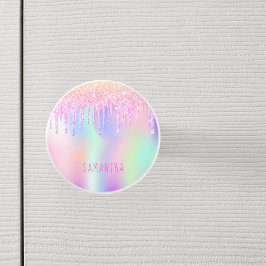 Ongekleurd glitter druppelt meisje keramische knop