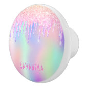 Ongekleurd glitter druppelt meisje keramische knop (Rechts)