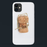 Ongekookte Champagne Celebration Case-Mate iPhone Case<br><div class="desc">Een champagnekurk zit boven een witte achtergrond.</div>