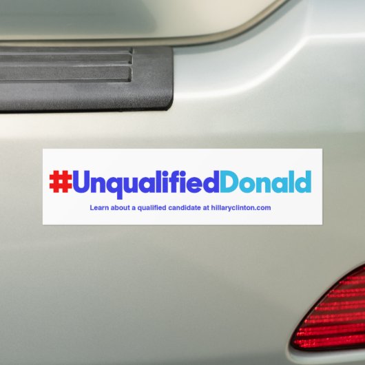 Ongekwalificeerde Donald/White Bumpersticker (Op auto)