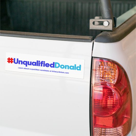 Ongekwalificeerde Donald/White Bumpersticker (Op Truck)